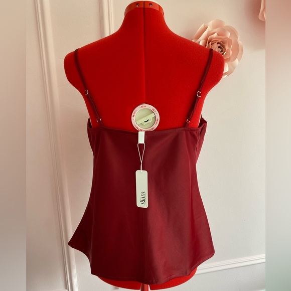 NEW Satin Camisole, Burgundy/Wine Red, Cowl Neck, Adjustable Straps, Romantic, M - Picture 3 of 8